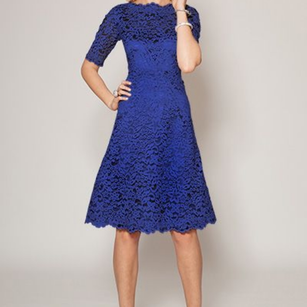 Rickie Freeman for Teri Jon lace cocktail dress.